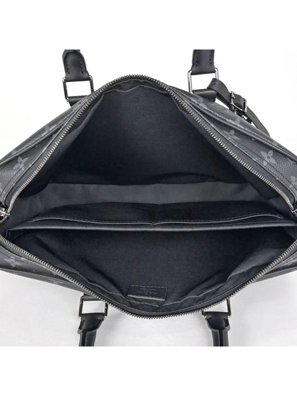 Louis Vuitton Porte Documents Voyage Briefcase Business Monogram Eclipse Noir